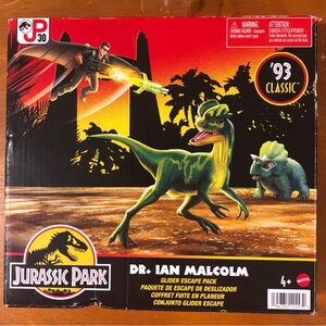 Jurassic Park Dr. Ian Malcolm Glider Escape Pack 93 Classic 30th Anniversary NEW